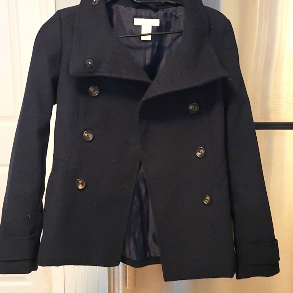 H&M navy blue pea coat